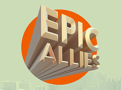 Epic Allies Logo 3d aids blender logo public health