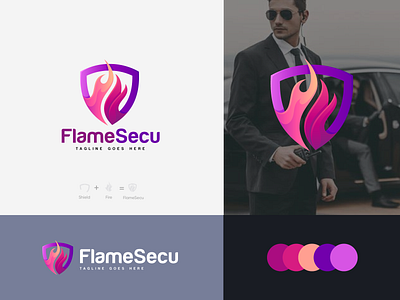 FlameSecu logo security logo security services logo vip security vip security services