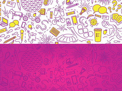 Conference site graphics gradient icons illustration montreal pink purple wip yellow