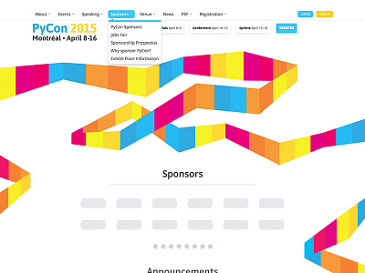 PyCon 2015 website bright conference multi color pycon 2015 website