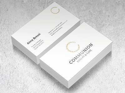 Communion Business Card business c card gold identity logo mark symbol wip