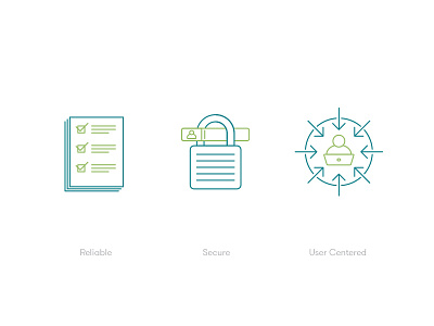 Service Benefit Icons benefit blue centered green icons reliable secure service user