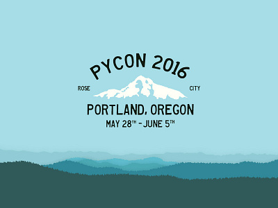 PyCon 2016 Logo blue green illustration logo oregon portland rustic white