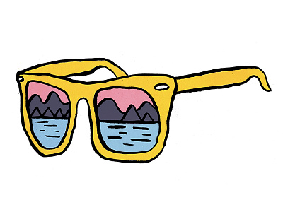 Shades color illustration ink sunglasses tshirt