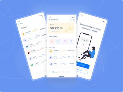 Crypto Wallet Wolip - Mobile App android app crypto design illustration ios minimal mobile ui ux wallet