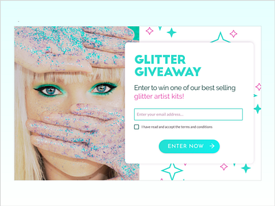 Glitter Giveaway - Daily UI 001 - Sign up Page dailyui dailyui 001 giveaway signup page