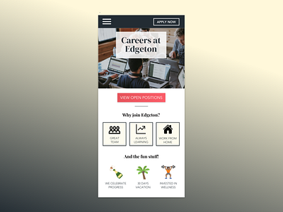 003 - Landing Page - Mobile Careers Site