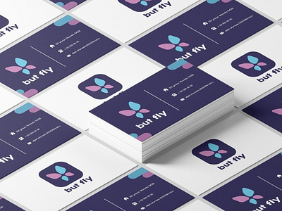 But Fly logotype + business card