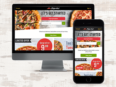 Pizza Hut Canada Responsive Site by Angela Ma on Dribbble