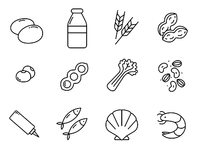 Food Allergy Icon Set allergy design food icon illustration line set