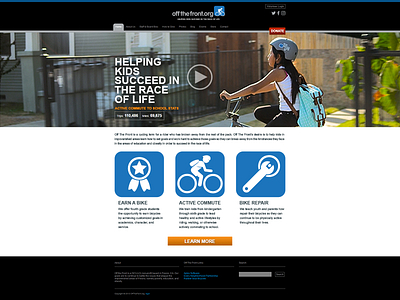 Off The Front Redesign black blue gray hero non-profit redesign video web design website white