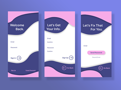 Simple Sign In Concept branding design flat forgot password password pastel sign in signup simple ui
