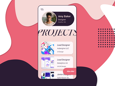 Daily UI Challenge Day 6 / User Profile career daily daily ui dailyui design freelance profile ui uidesign uiux user user profile ux