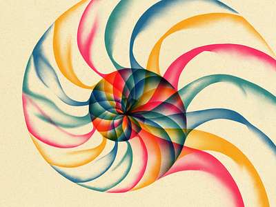 Spiral 4 color artwork drawing grain illustration ipad pro ipad pro art layered minimal mollusk music nautilus print procreate risograph shell shells smudge spiral texture