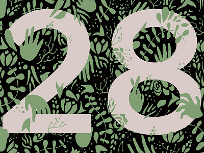 28! birthday doodle botanical illustration nature pattern