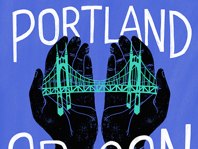 PDX drawing hands illustration oregon portland procreate st. johns bridge