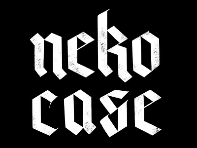 Neko blackletter design gothic hand lettering hand lettering header lettering neko case text type type design typography