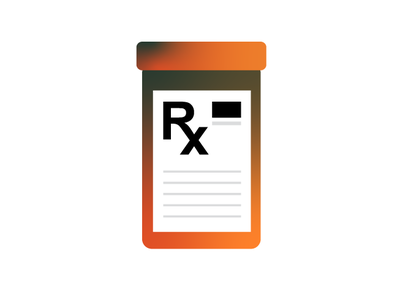 Rx drug gradient health healthcare icon iconography prescription vector