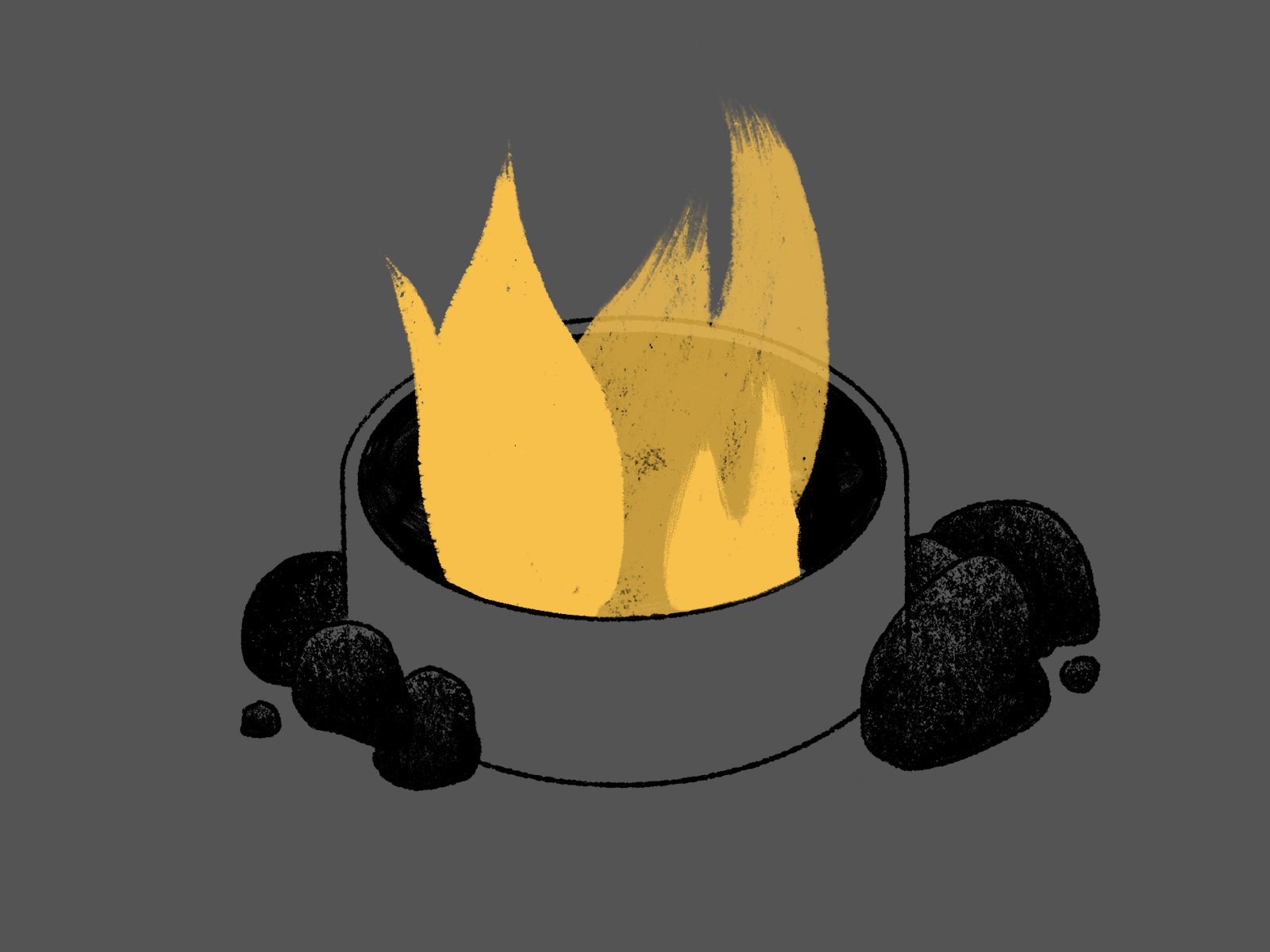 Build 2d animation 2danimation animation brush build campfire drawing fire flame flames flicker gif glow illustration illustrative ink inktober inktober2019 texture yellow