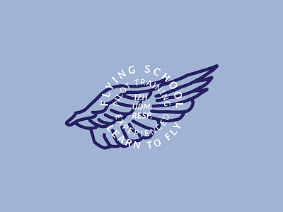 Logo for Flying School badgedesign brand logo logotype type typography vintage