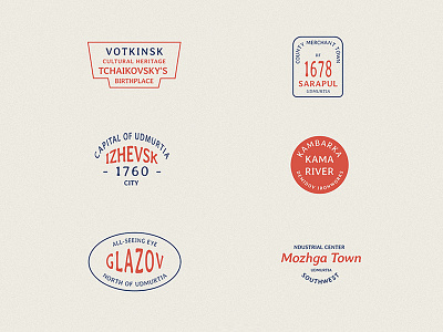 Vintage badges for cities and towns badges city lettering logo type typography vintage
