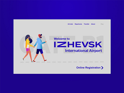 Izhevsk Airport | website concept airport brand branding design illustration minimal type ui ux vector web webdesign website