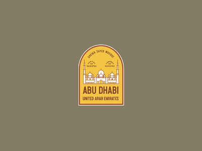 Abu Dhabi Vintage Badge abudhabi badge brand branding city color design emirates flat icon identity illustration lettering logo minimal type typography vector vintage