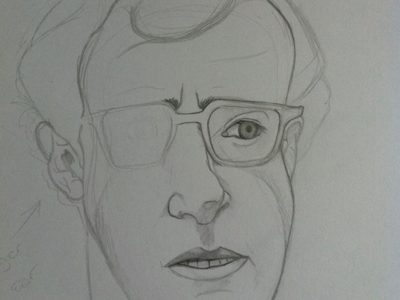 Woody Allen WIP drawing sketch woody allen