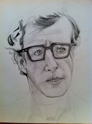 Woody Allen - Progress drawing sketch woody allen
