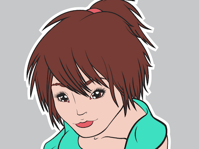 Kara coloured character drawing girl graphic illustration t shirt vector