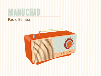 Radio Bemba adobe album artist chao design graphic design illustration illustrator manu manuchao music musician play radio retro song