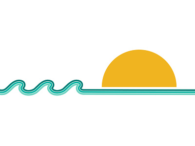 Sunny adobe beach coast design graphic design illustration illustrator retro sunset vintage waves