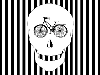 Ride or Die adobe bicycle bike blackandwhite design graphic design illustration illustrator penandink photoshop skull