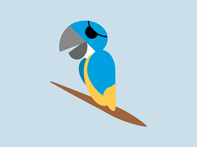 Pirate Parrot flat illustration macaw parrot pirate