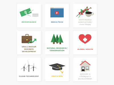 ImpactAssets Investment Icons flat icons illustration impact investing