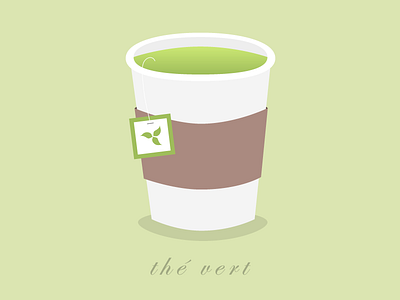 Green Tea To-Go green tea illustration matcha tea tea bag to go cup