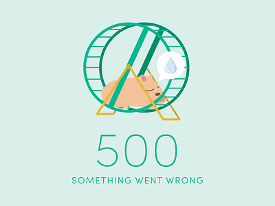 500 Error Hamster 500 error error page flat illustration hamster hamster wheel illustration tired hamster