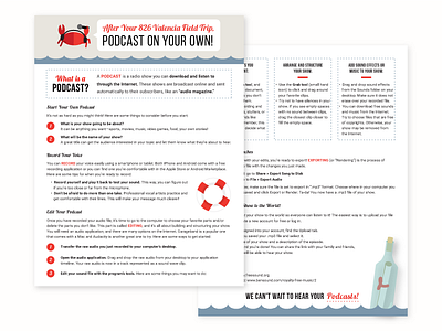 DIY Podcast Worksheet 826valencia education graphic design illustration nonprofit podcast pufferfish whimsical