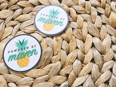 Powered By Maven Stickers flat design illustration pineapple stickers summer