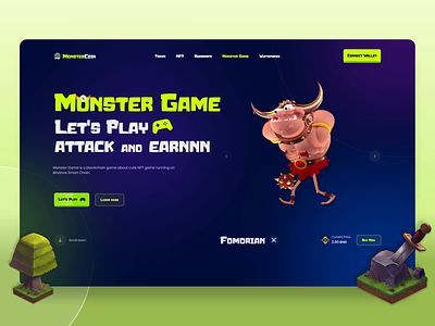 MonsterCoin | Play-to-earn NFT game concept game graphic design illustration nft uidesign web web design