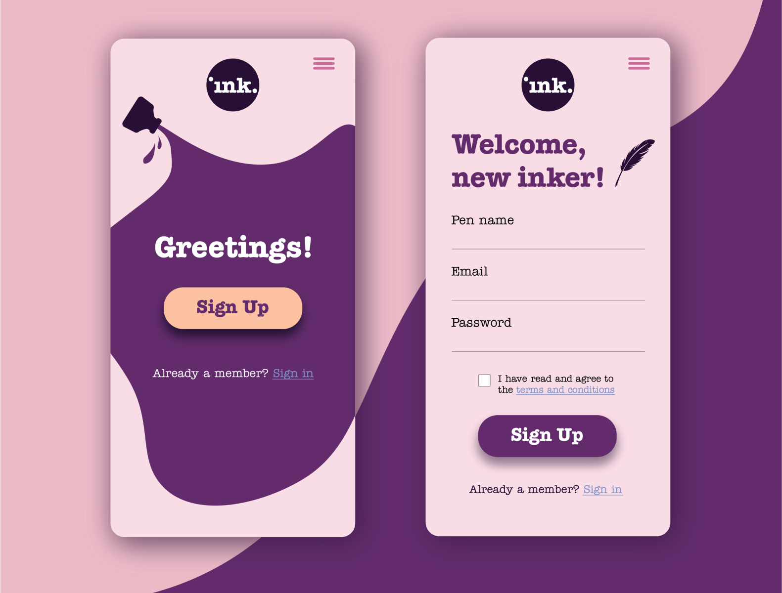 Daily UI 001 Sign Up by Elina Laine on Dribbble