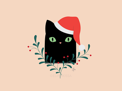 Meowy Christmas! adobe illustrator cat christmas christmas card digital art digital illustration illustration vector