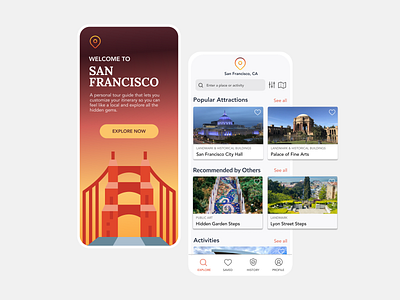 San Francisco Tour Guide activities attractions design figma illustration mobile app design san francisco tour guide tourism ui ux