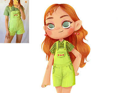 redhead character illustration character children cute design illustration