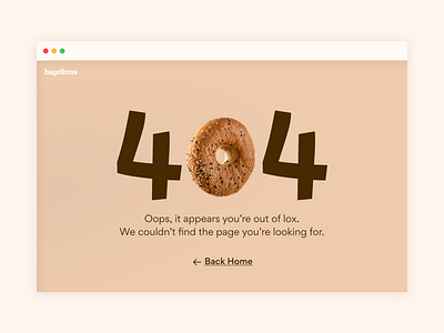 404 Page for Bagel Shop