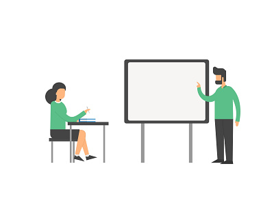 flat illustration teacher and student art flat flatdesign illustration learning minimal studen teacher ui web