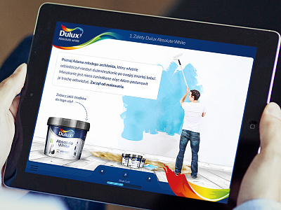 Dulux learning corp. app blue colour elearning paint screen web