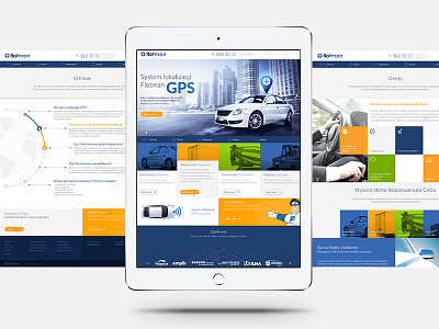 Flotman Website app blue car design flat flotman responsive tablet transport website