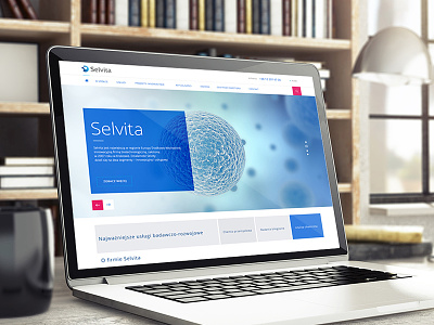 Selvita website blue design grid medicine minimal responsive simple web website