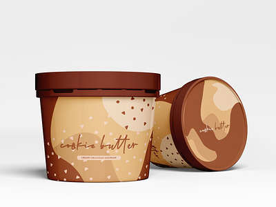 Cookie Butter Ice Cream branding butter cookie dailywarmup design graphicdesign ice cream packaging packaging design